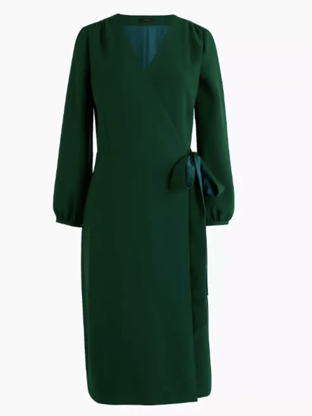 NWT J.CREW Wrap Dress in 365 Crepe Alpine Green Size 8
